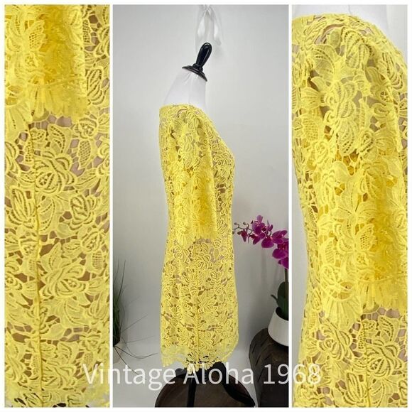$129 Marina Yellow Lace Sheath Midi Dress NWT - Picture 7 of 7
